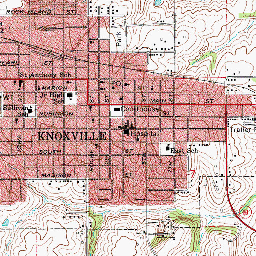Topographic Map of First United Methodist Church, IA