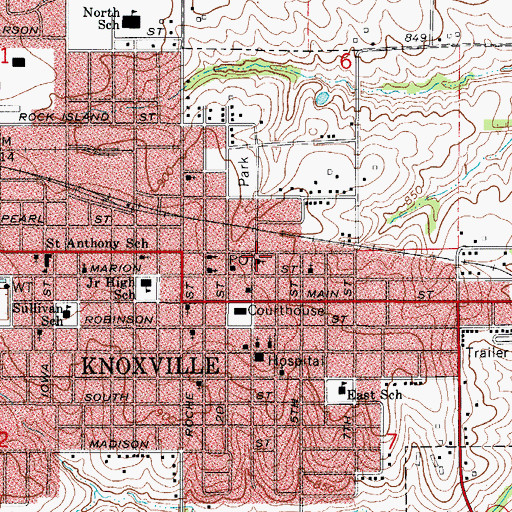 Topographic Map of Assembly of God Church, IA