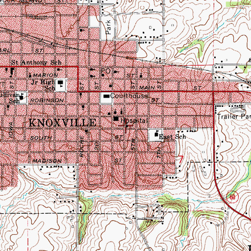 Topographic Map of Trinity Chapel, IA