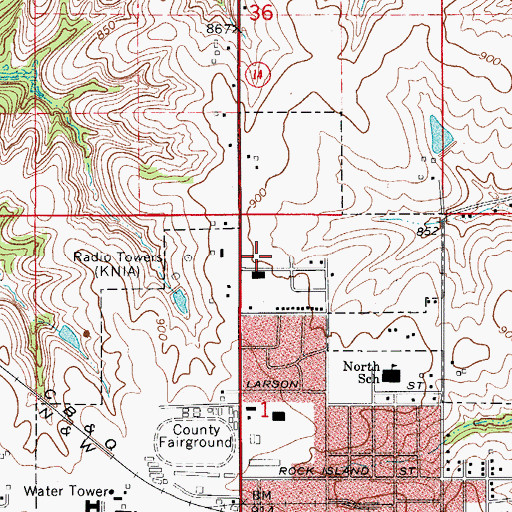 Topographic Map of First Baptist Church, IA