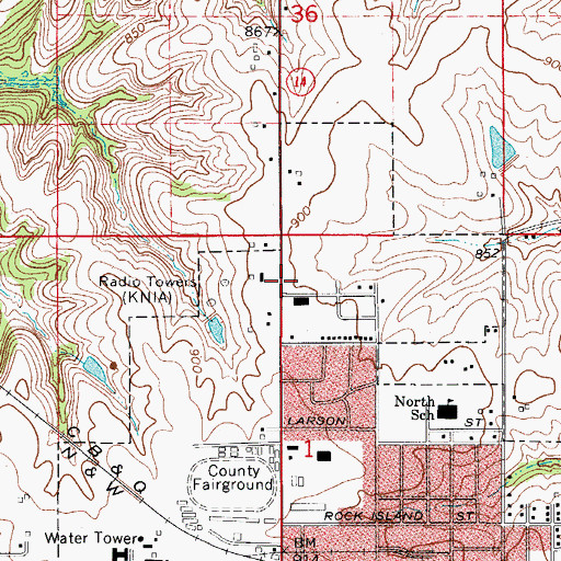 Topographic Map of Saint Anthonys Catholic Church, IA