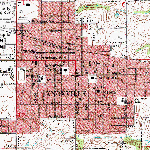 Topographic Map of First Christian Church, IA