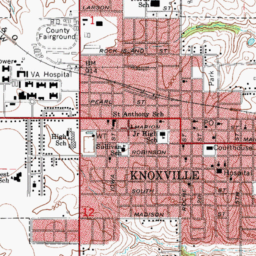 Topographic Map of Church of Christ, IA