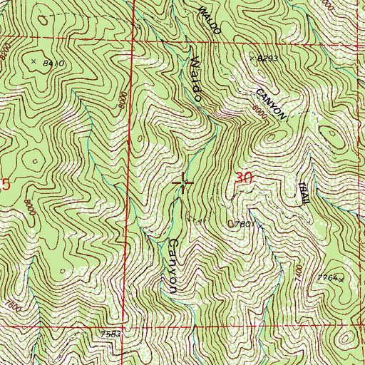 Topographic Map of Waldo Canyon Trail, CO