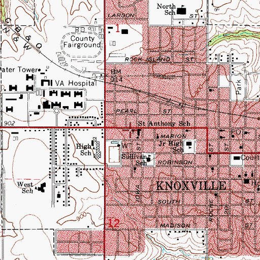 Topographic Map of Trinity Lutheran Church, IA