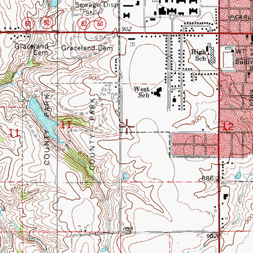 Topographic Map of Reorganized Church of Jesus Christ of Latter Day Saints, IA