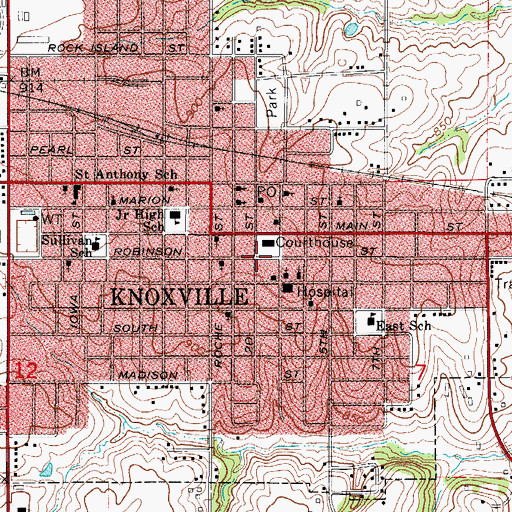 Topographic Map of Christs Church, IA