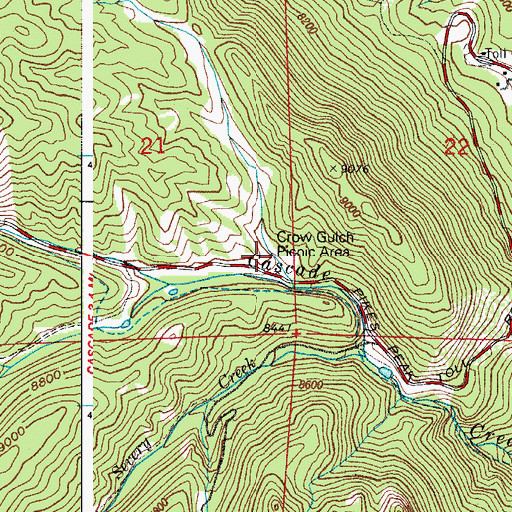 Topographic Map of Crow Gulch Picnic Ground, CO