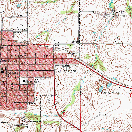 Topographic Map of Colonial Terrace Mobile Home Park, IA