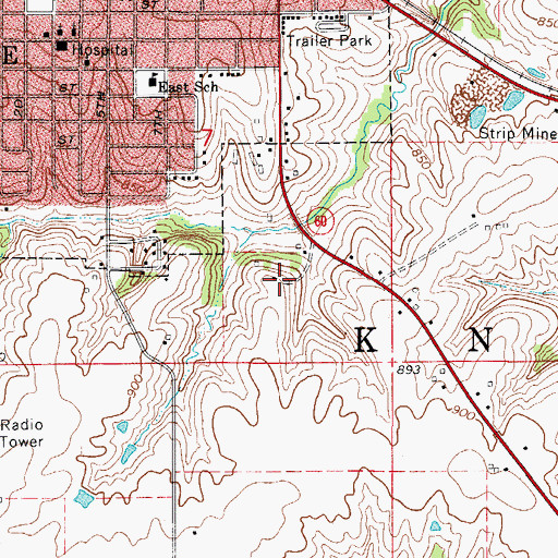 Topographic Map of Pine Knolls Country Club, IA
