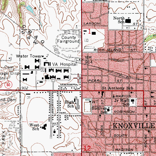 Topographic Map of Youngs Park, IA