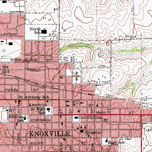 Topographic Map of Auld Park, IA