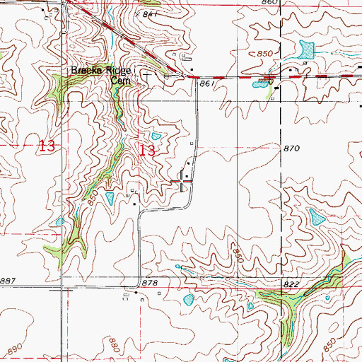 Topographic Map of Loynachan Farm Cemetery, IA
