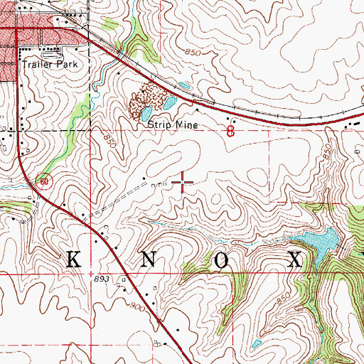 Topographic Map of Competine Cemetery, IA