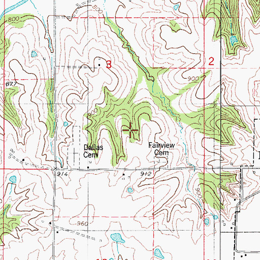 Topographic Map of Arian Cemetery, IA