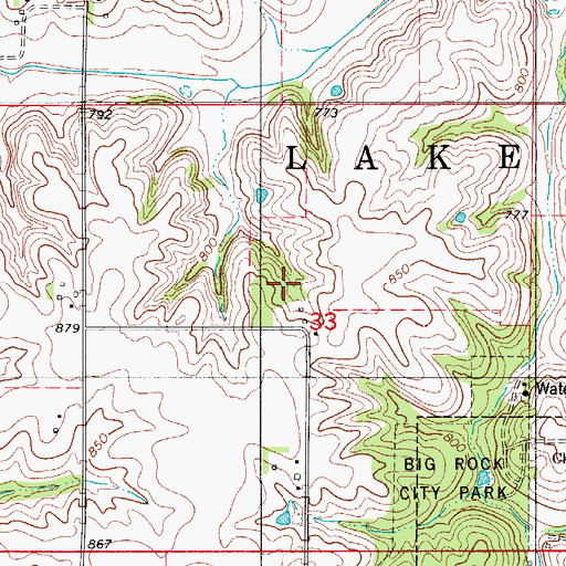 Topographic Map of Virerson Cemetery, IA