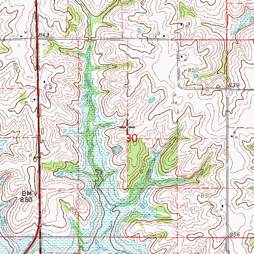 Topographic Map of Mikesell Cemetery, IA