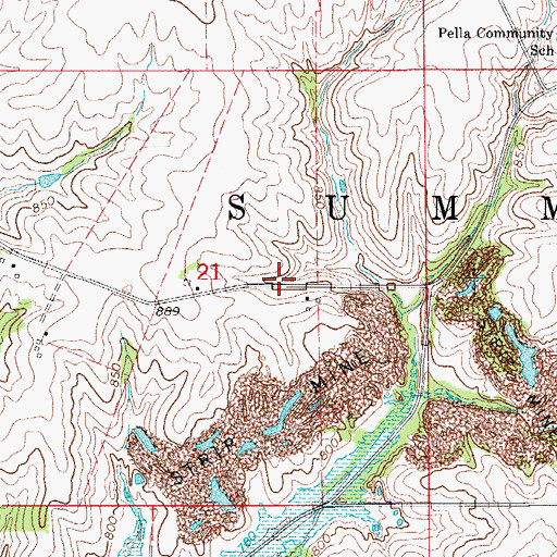 Topographic Map of Gibbons Cemetery, IA