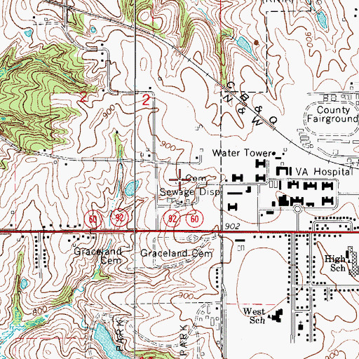 Topographic Map of Schlotterback Cemetery, IA