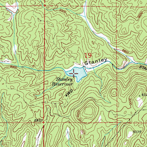 Topographic Map of Stanley Reservoir, CO