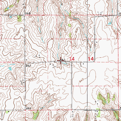 Topographic Map of Poor Farm Cemetery, IA