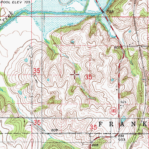 Topographic Map of Nephus Cemetery, IA
