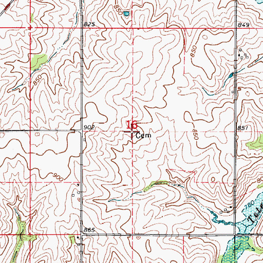 Topographic Map of Schirey Cemetery, IA