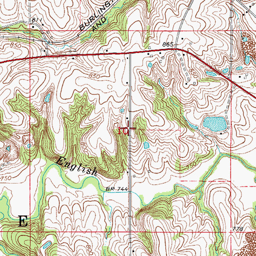 Topographic Map of Bybee Cemetery, IA