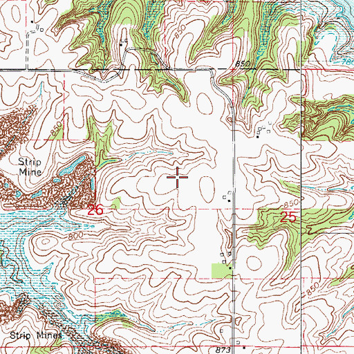 Topographic Map of Coffman Cemetery, IA
