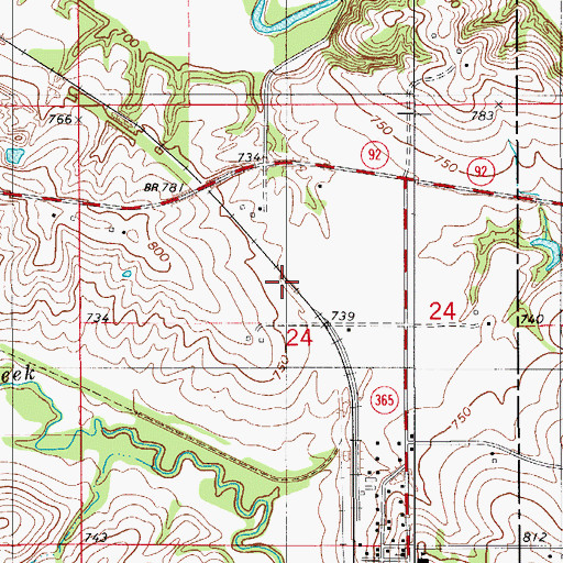 Topographic Map of Gregory Cemetery, IA
