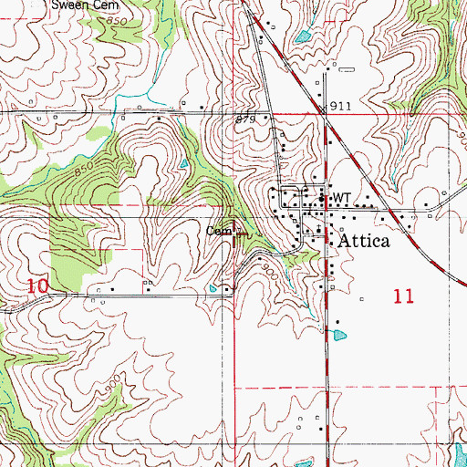Topographic Map of Mormon Cemetery, IA