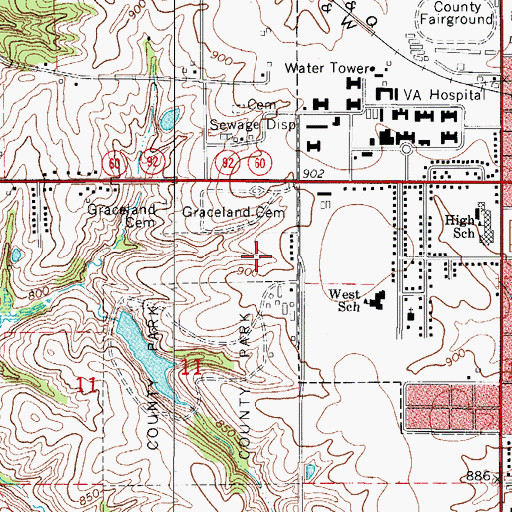 Topographic Map of Governor William Stone Historical Marker, IA