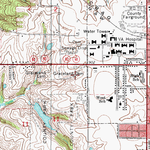 Topographic Map of Designer of the Iowa Flag Historical Marker, IA