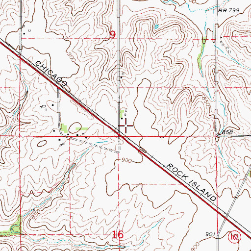 Topographic Map of Centennial Elm Planted in 1876 Historical Marker, IA