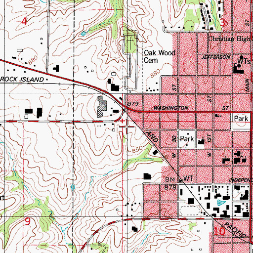 Topographic Map of Brinkhoff Park, IA