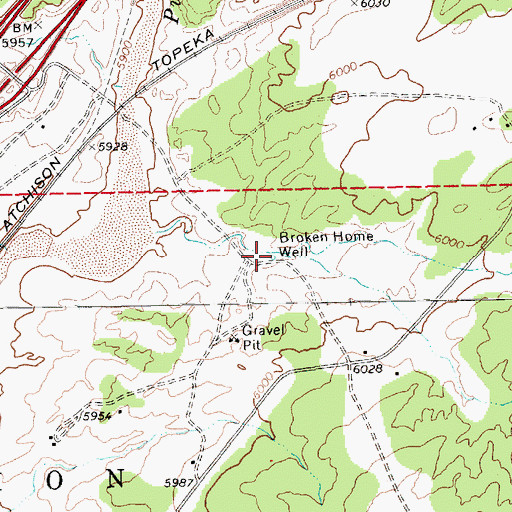 Topographic Map of Broken Home Well, AZ