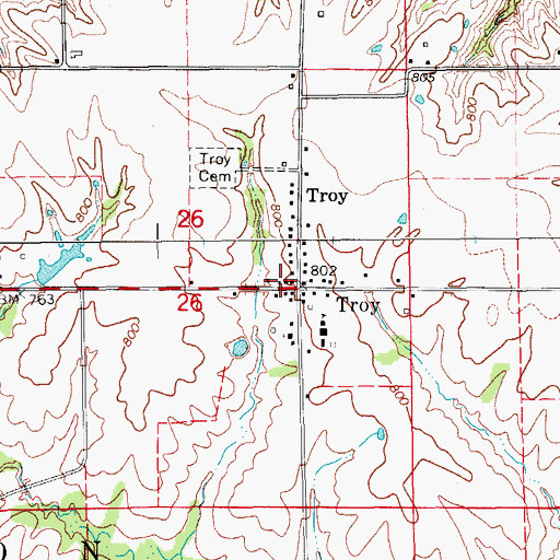 Topographic Map of Troy Park, IA