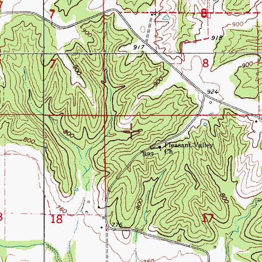 Topographic Map of Soap Creek Wildlife Area, IA