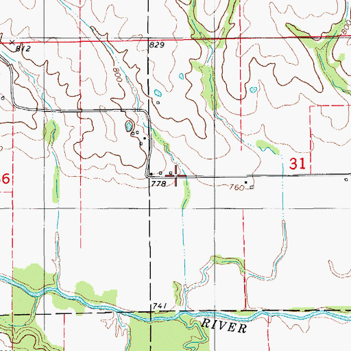 Topographic Map of Taylor Post Office (historical), IA