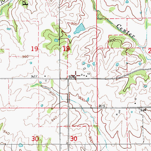 Topographic Map of Mount Calvary Post Office (historical), IA
