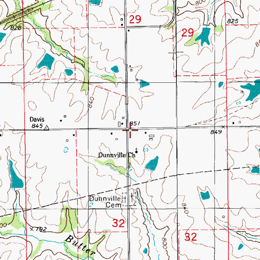 Topographic Map of Chequist Post Office (historical), IA