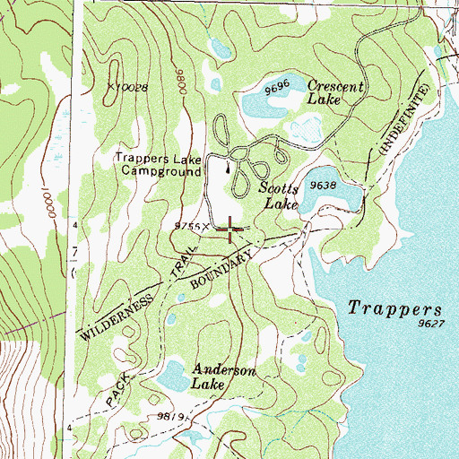 Topographic Map of Scotts Bay Trailhead, CO