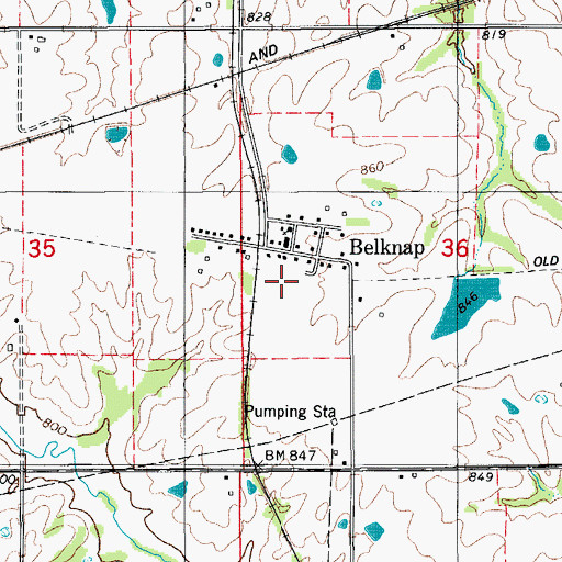 Topographic Map of Belknap (historical), IA
