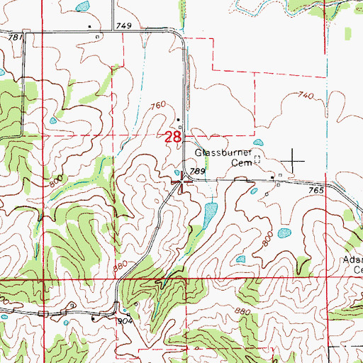 Topographic Map of Blackhawk Post Office (historical), IA