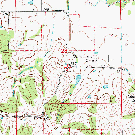 Topographic Map of Blackhawk Post Office (historical), IA