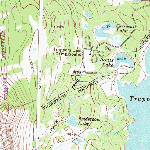 Topographic Map of Wall Lake Trailhead, CO