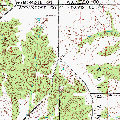 Topographic Map of Albany Post Office (historical), IA