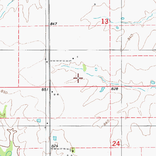 Topographic Map of Ajax Post Office (historical), IA