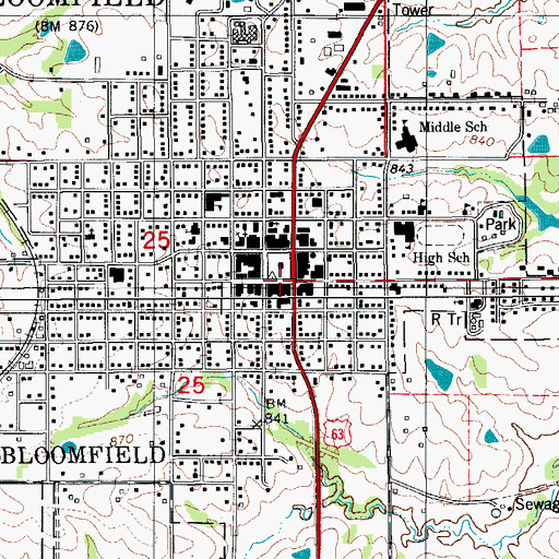Topographic Map of Davis County Historical Museum, IA