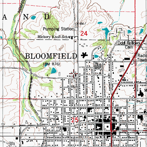 Topographic Map of Friends Residential Care, IA